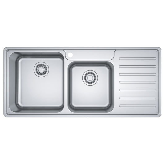 FRANKE BELL INSET SINK DOUBLE  BOWL RIGHT HAND  WITH DRAINER
