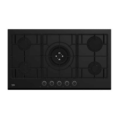 Beko 90cm 5 Zone Gas on Glass Cooktop
