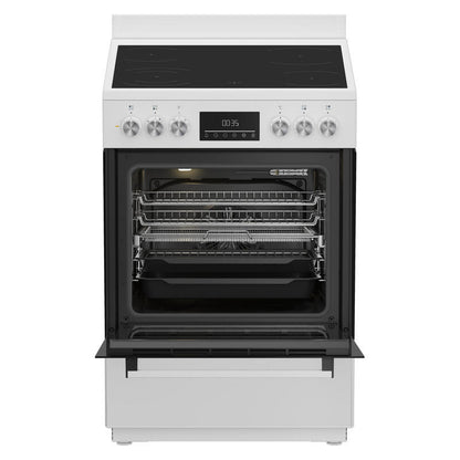 BEKO ELECTRIC UPRIGHT COOKER WITH CERAMIC COOKTOP - WHITE 60cm