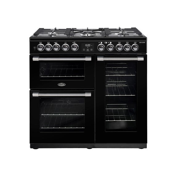 BELLING COOKCENTRE DUAL FUEL BLACK UPRIGHT 90CM