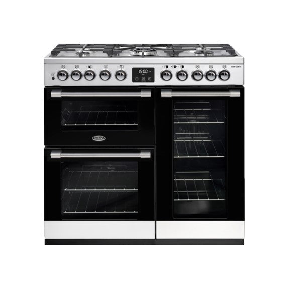 Belling 90cm CookCentre Dual Fuel Upright Cooker - Stainless Steel