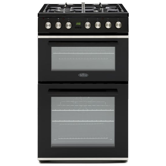 Belling 54cm Double Door Dual Fuel Upright Cooker - Black