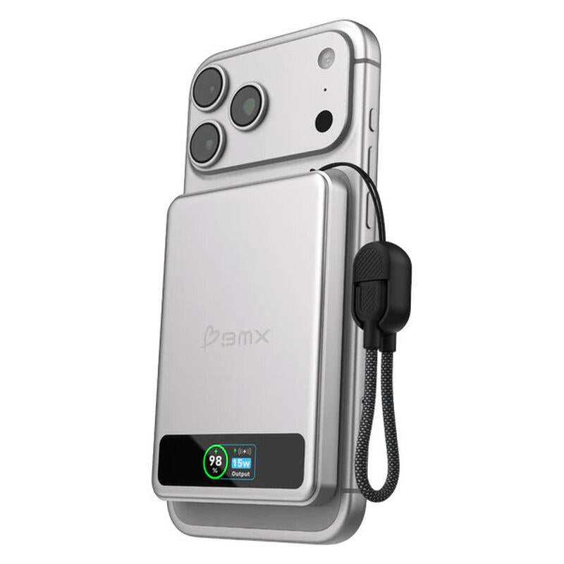 BMX 5,000mAh SolidSafe Magnetic Power Bank - Silver