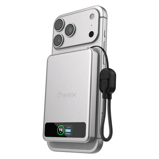 BMX 5,000mAh SolidSafe Magnetic Power Bank - Silver