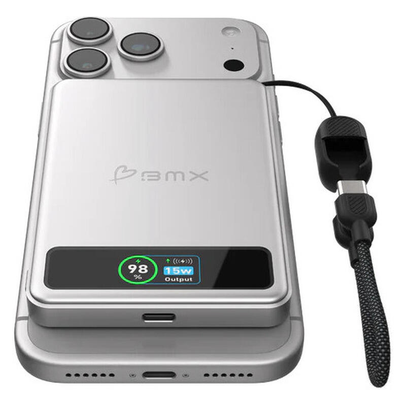 BMX 5,000mAh SolidSafe Magnetic Power Bank - Silver