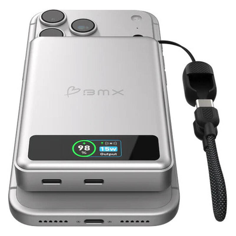 BMX 10,000mAh SolidSafe Magnetic Power Bank - Silver