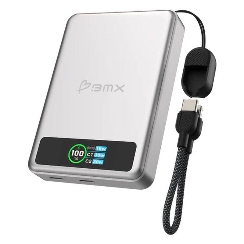 BMX 10,000mAh SolidSafe Magnetic Power Bank - Silver