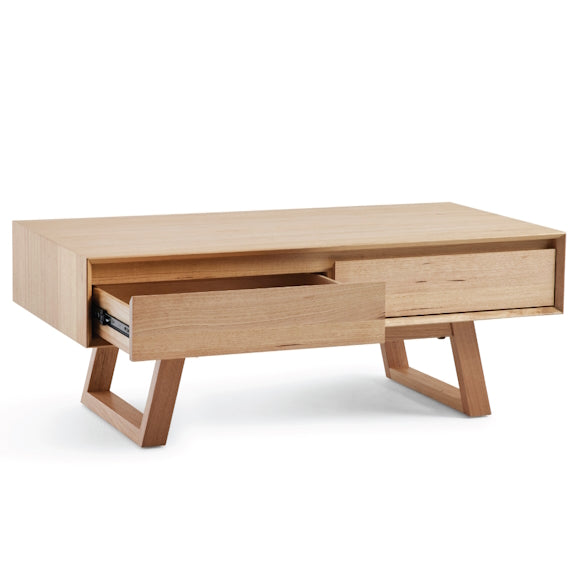 Bondi 2 Drawer Timber Coffee Table - Oak/Natural