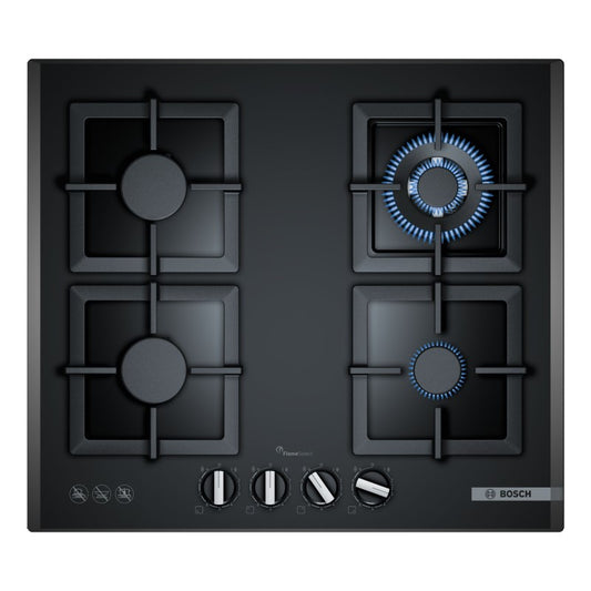 BOSCH SERIES 6 GAS COOKTOP BLACK TEMPERED GLASS 60cm