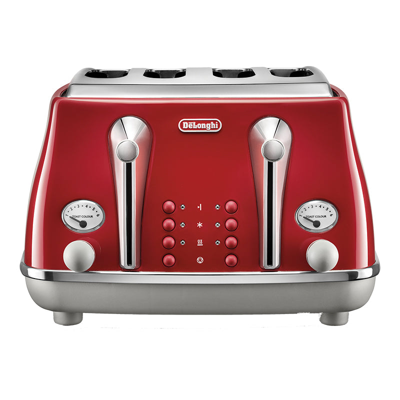 DeLonghi Icona Capitals 4 Slice Toaster - Tokyo Red