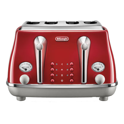 DeLonghi Icona Capitals 4 Slice Toaster - Tokyo Red