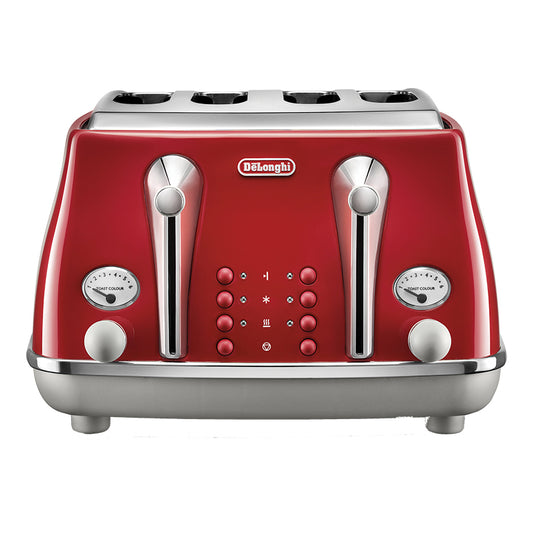 DeLonghi Icona Capitals 4 Slice Toaster - Tokyo Red