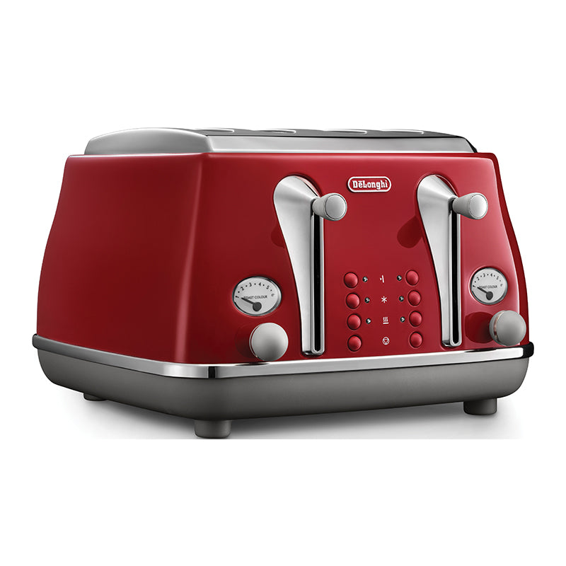DeLonghi Icona Capitals 4 Slice Toaster - Tokyo Red