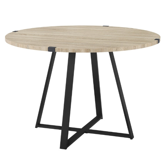Capri 115cm Round Dining Table - Oak/Black
