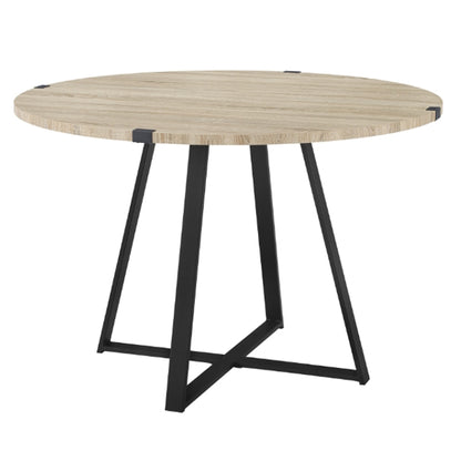 Capri 115cm Round Dining Table - Oak/Black