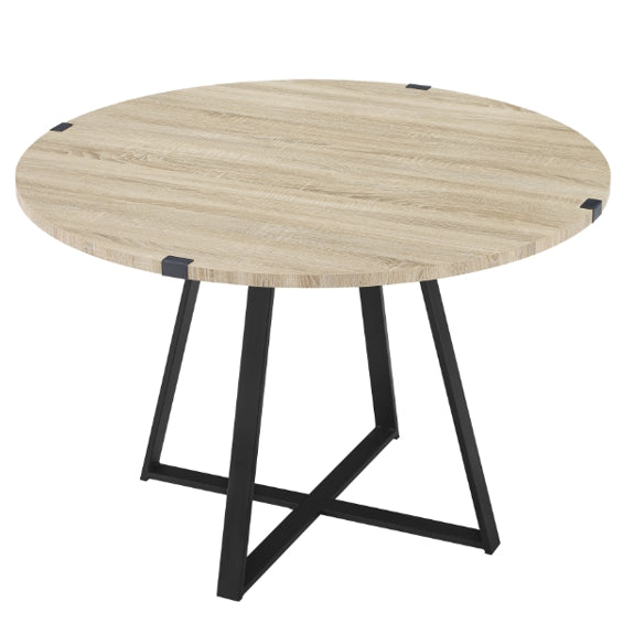 Capri 115cm Round Dining Table - Oak/Black