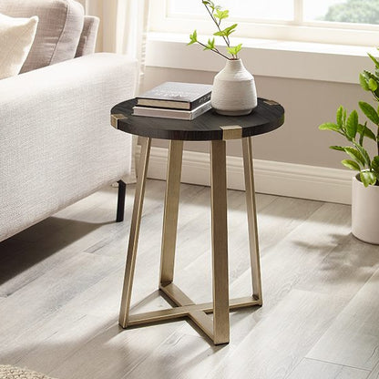 Capri Lamp Table - Black/Brushed Gold