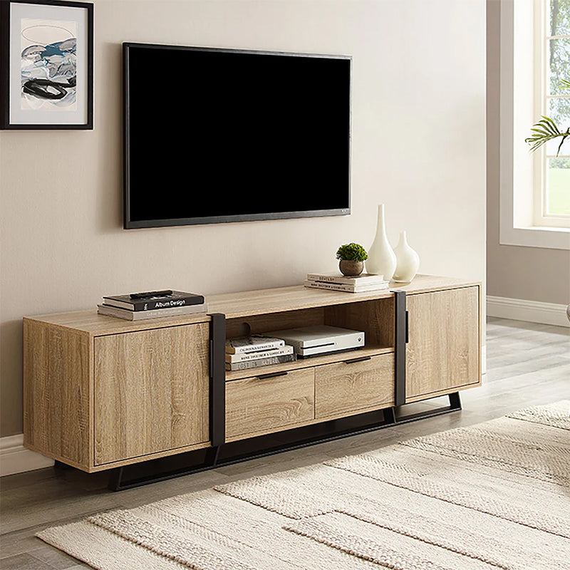 Capri 1800mm Entertainment Unit - Oak/Black