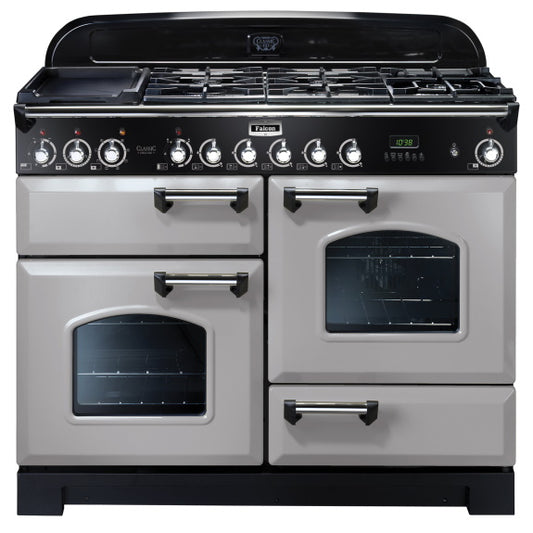 Falcon Classic Deluxe 110cm Dual Fuel Freestanding Cooker - Silver