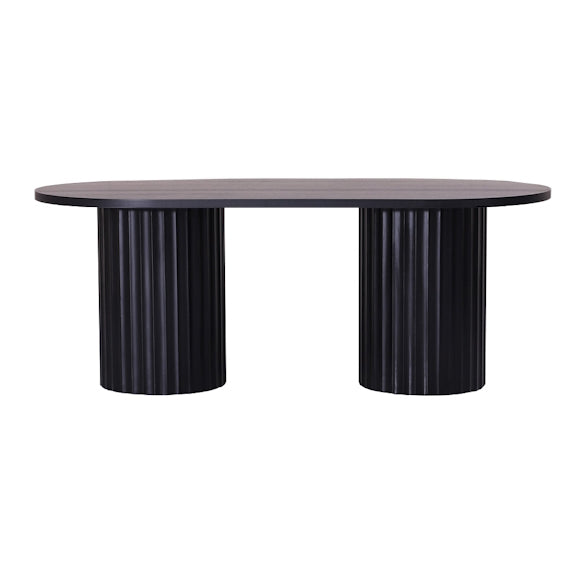 Caesar 210cm Dining Table - Messmate/Black