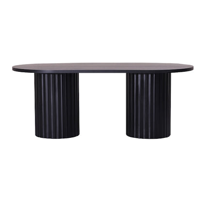 Caesar 210cm Dining Table - Messmate/Black
