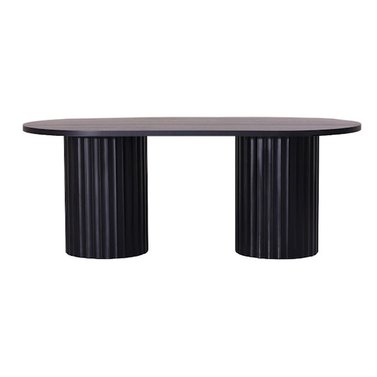 Caesar 210cm Dining Table - Messmate/Black