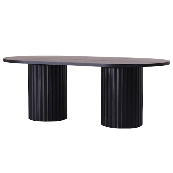 Caesar 210cm Dining Table - Messmate/Black