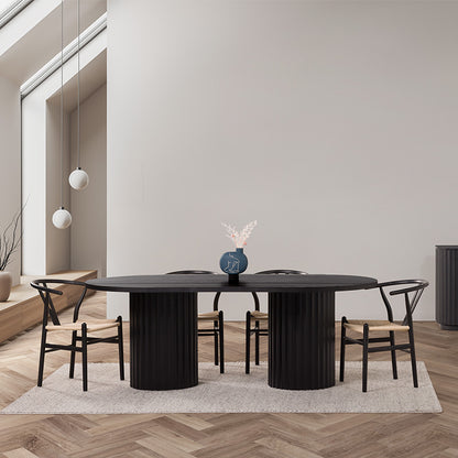 Caesar 210cm Dining Table - Messmate/Black