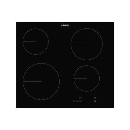 Chef 60cm 4 Zone Ceramic Cooktop - Black