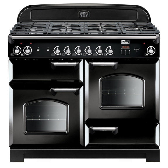 Falcon Classic 110cm Gas Cooker - Black & Chrome
