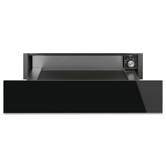 Smeg Dolce Stil Novo 15cm Warming Drawer - Black Stainless Steel