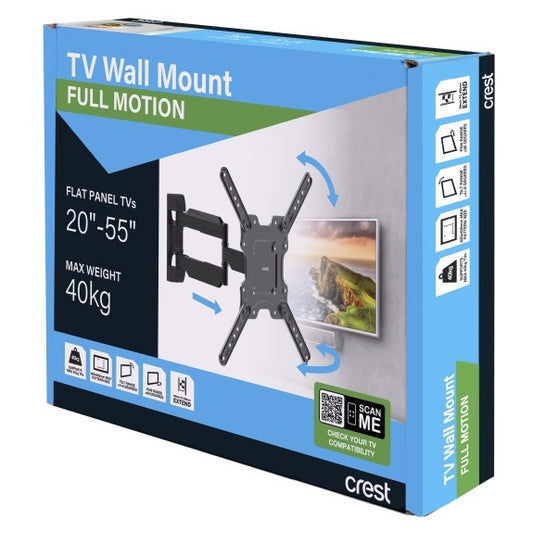 Crest Full Motion TV Wall Mount - Medium to Large 25 - 65 Inches