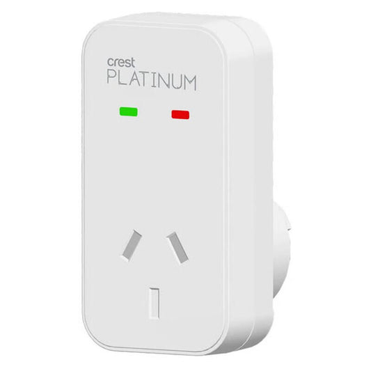 Crest Platinum Surge Protector 1 Socket Power Adaptor - White