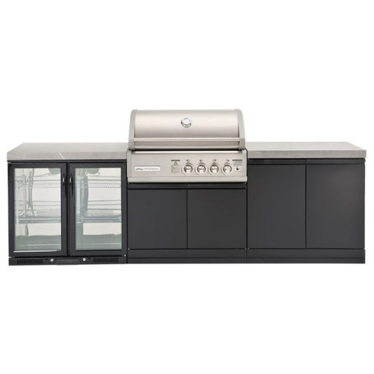 Crossray Outdoor BBQ Kitchen with 2 Door Bar Fridge 48MJ