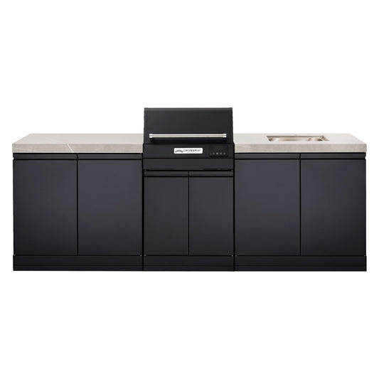 Crossry eXtreme Electric Outdoor Kitchen with 2 Door Fridge and Sink - Grey
