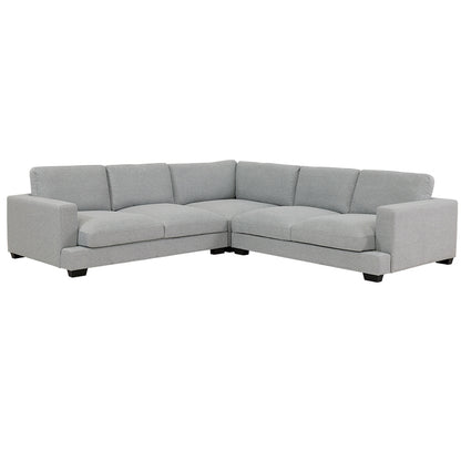 Daria 5 Seater Corner Fabric Lounge with Ottoman - Light Grey
