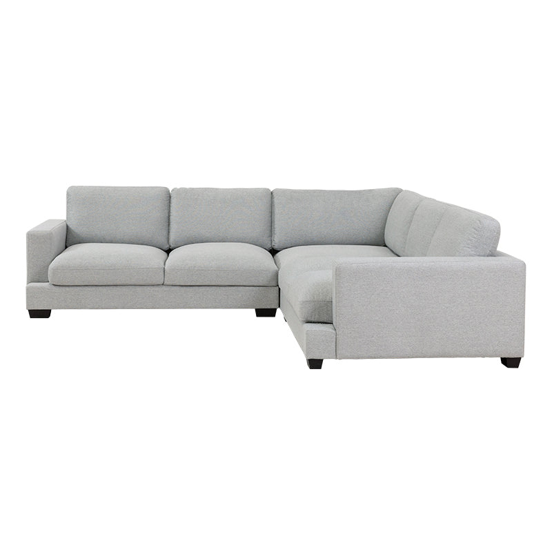 Daria 5 Seater Corner Fabric Lounge with Ottoman - Light Grey