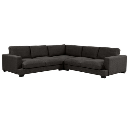 Daria 5 Seater Corner Fabric Lounge with Ottoman - Dark Grey