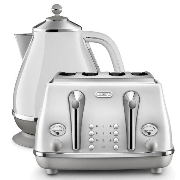 DeLonghi Icona Capitals Kettle and Toaster Pack - White