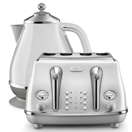 DeLonghi Icona Capitals Kettle and Toaster Pack - White