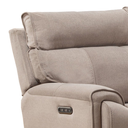 Dynasty 3+1+1 Electric Fabric Recliner Suite - Latte