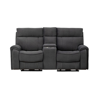 Dynasty 2+1+1 Electric Fabric Recliner Suite - Charcoal