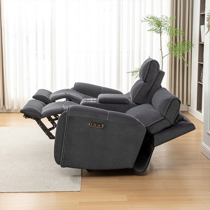 Dynasty 2+1+1 Electric Fabric Recliner Suite - Charcoal