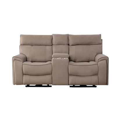 Dynasty 2+1+1 Electric Fabric Recliner Suite - Latte