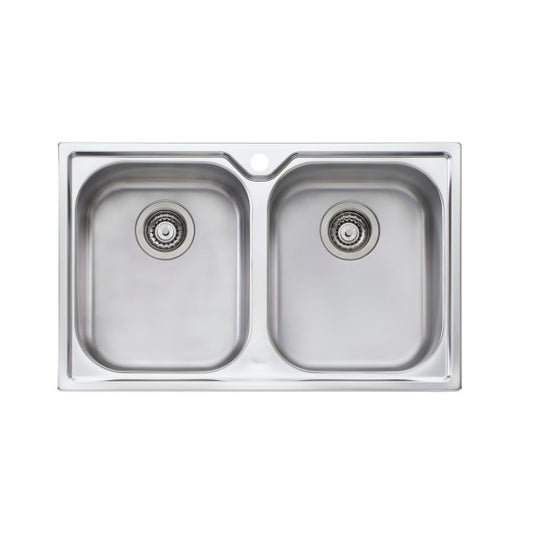 Oliveri Sink Double Bowl Topmount One Tap Hole