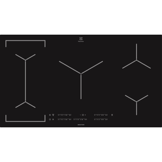 Electrolux 90cm 5 Zone Induction Cooktop - Black Ceramic Glass