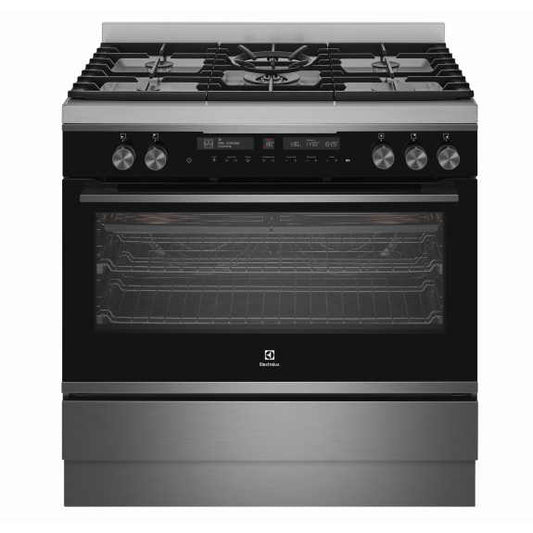 Electrolux 90cm Freestanding Dual Fuel Pyrolytic Cooker - Dark Stainless
