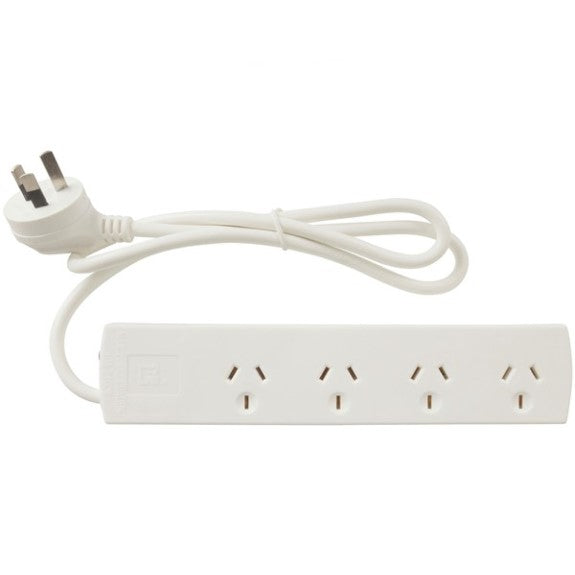 TECHBRANDS WHITE MAINS POWERBOARD 4way