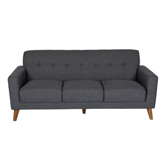 Elmo 2+3 Seater Fabric Sofa Pair - Steel