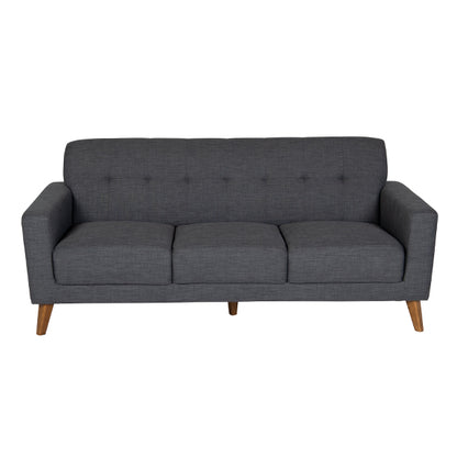 Elmo 2+3 Seater Fabric Sofa Pair - Steel